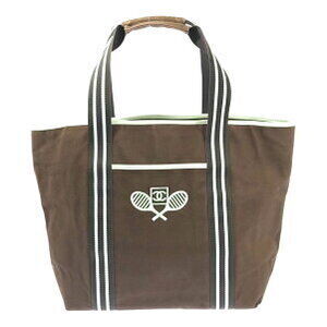 Chanel Sport Tennis Racket Coco Mark Embroidered Tote Bag Brown